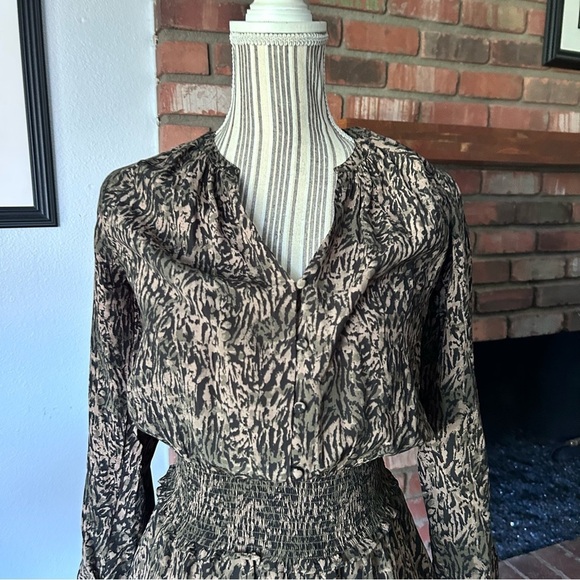 Rails Jasmine Tiered Mini Dress in Olive Static Sz XXS - Picture 3 of 9